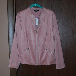 NWT Alfani Pink Faux Suede Lined Jacket - PXL